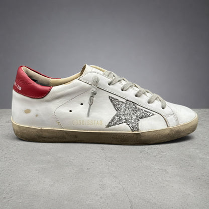 Golden Goose Superstar - Blanc Rouge Argent Paillettes C1455