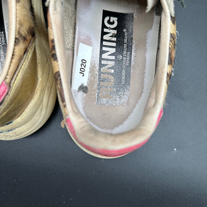 Golden Goose Running - Léopard Beige Rose Or J020
