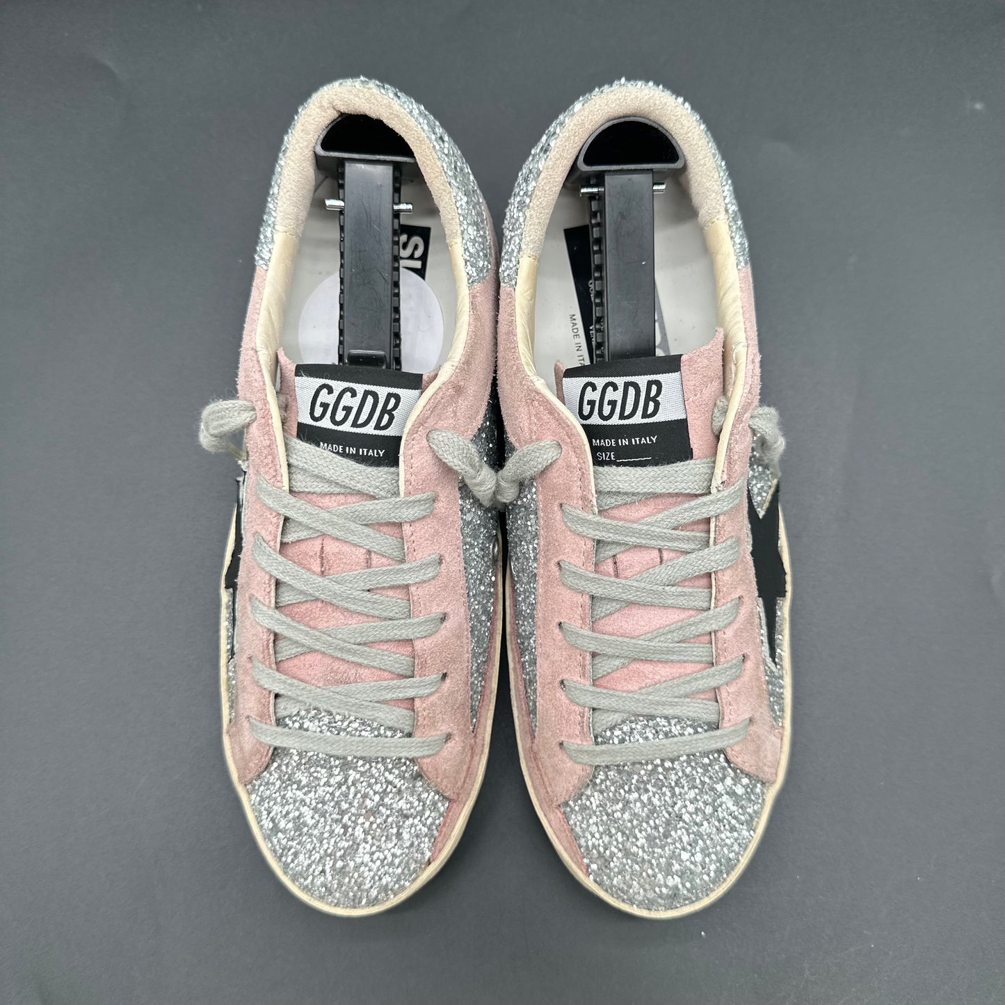 Golden Goose Superstar - Rose Noir Argent Paillettes C1440