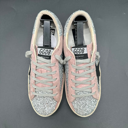 Golden Goose Superstar - Rose Noir Argent Paillettes C1440