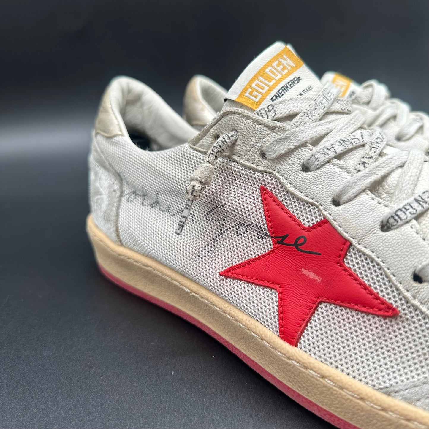 Golden Goose Ballstar - Blanc Beige Rouge C1319