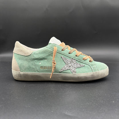 Golden Goose Superstar - Paillette Argent Vert Orange K34
