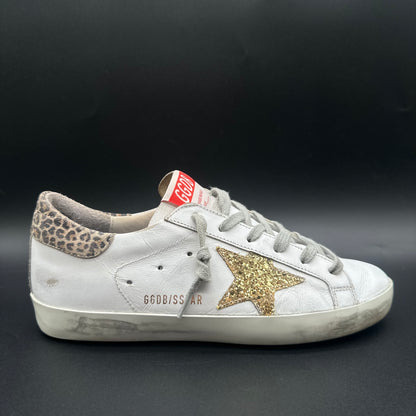 Golden Goose Superstar - Blanc Léopard Or Paillettes K32