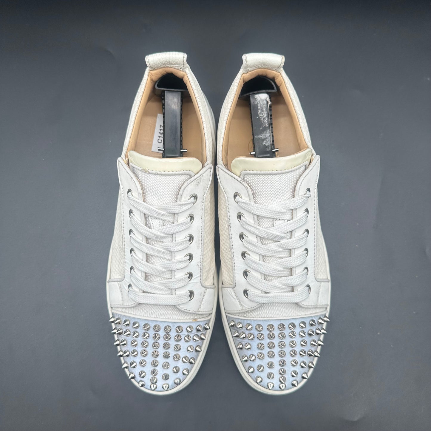 Louboutin Junior Spikes - Blanc Beige Gris C1417