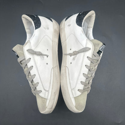 Golden Goose Superstar - Blanc Noir Or Paillettes P434