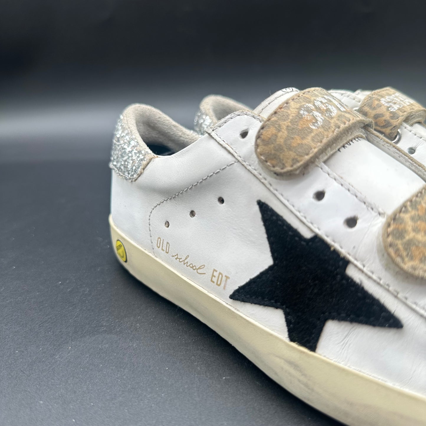 Golden Goose Old-School - Blanc Noir Léopard Paillettes C1393