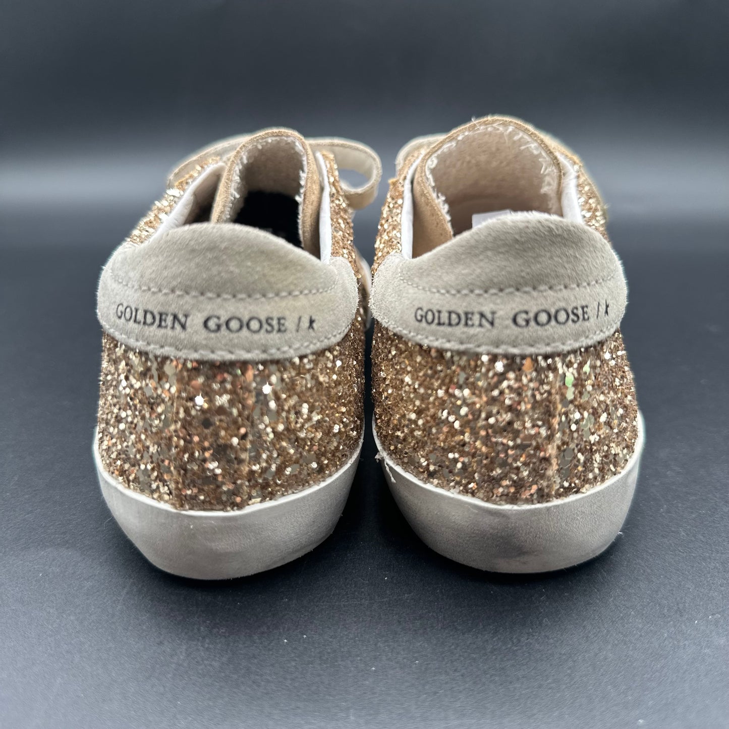 Golden Goose Old-School  - Blanc Beige Or Paillettes C1447