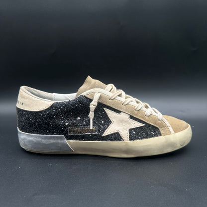 Golden Goose Superstar - Beige Noir Paillettes J012