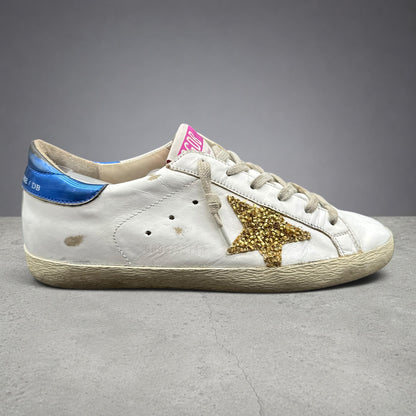 Golden Goose Superstar - Blanc Bleu Or Paillettes C1404