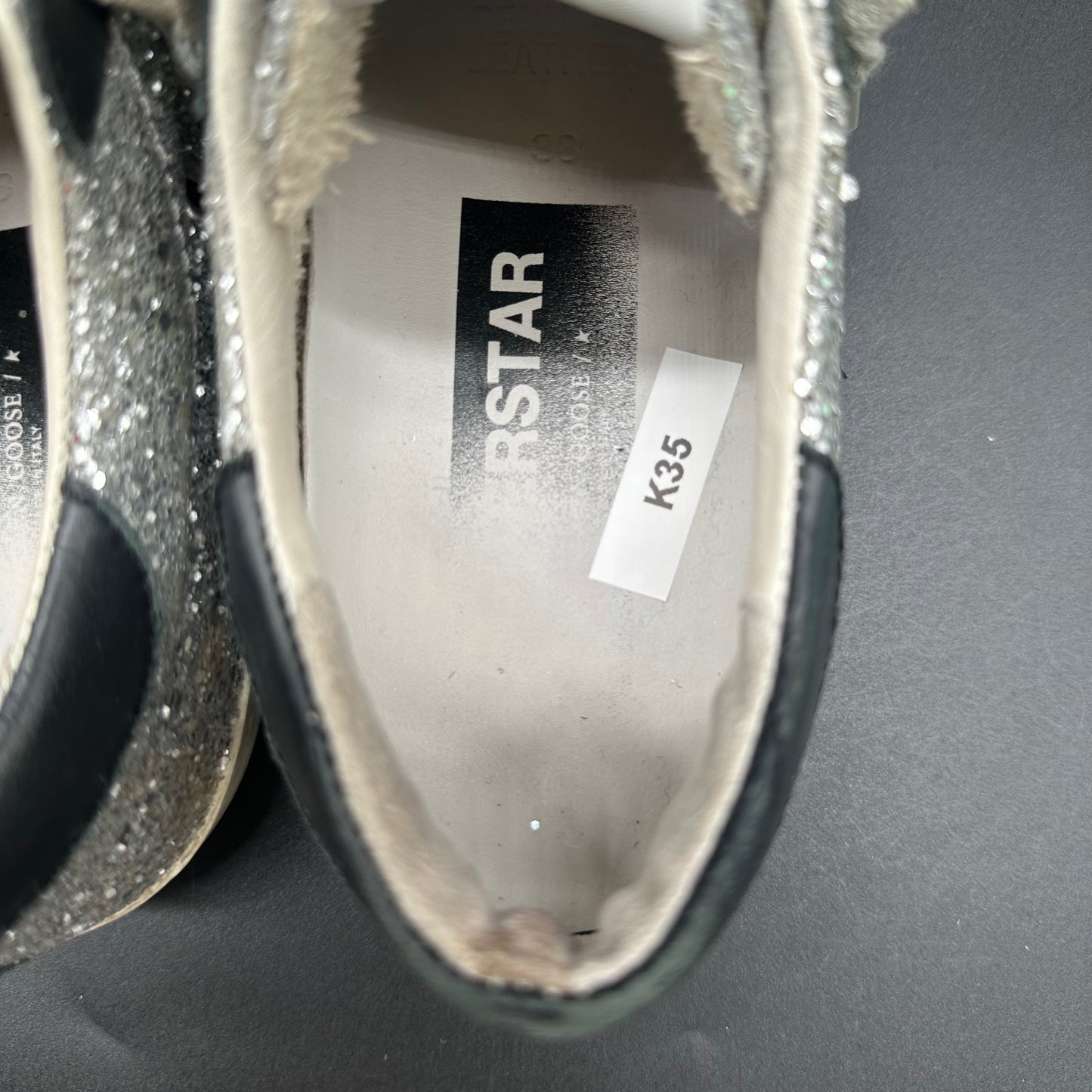 Golden Goose Superstar - Noir Léopard Argent Paillettes K35
