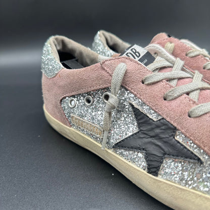 Golden Goose Superstar - Rose Noir Argent Paillettes C1283