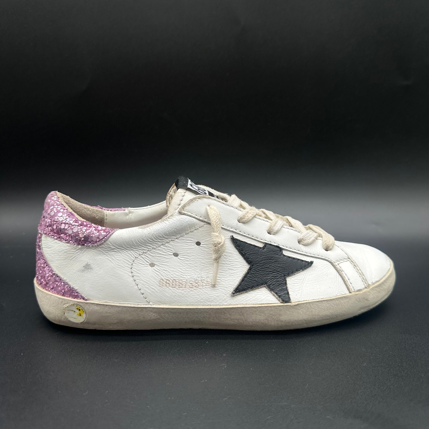 Golden Goose Superstar - Blanc Noir Rose Paillettes J009