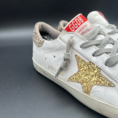 Golden Goose Superstar - Blanc Léopard Or Paillettes K32