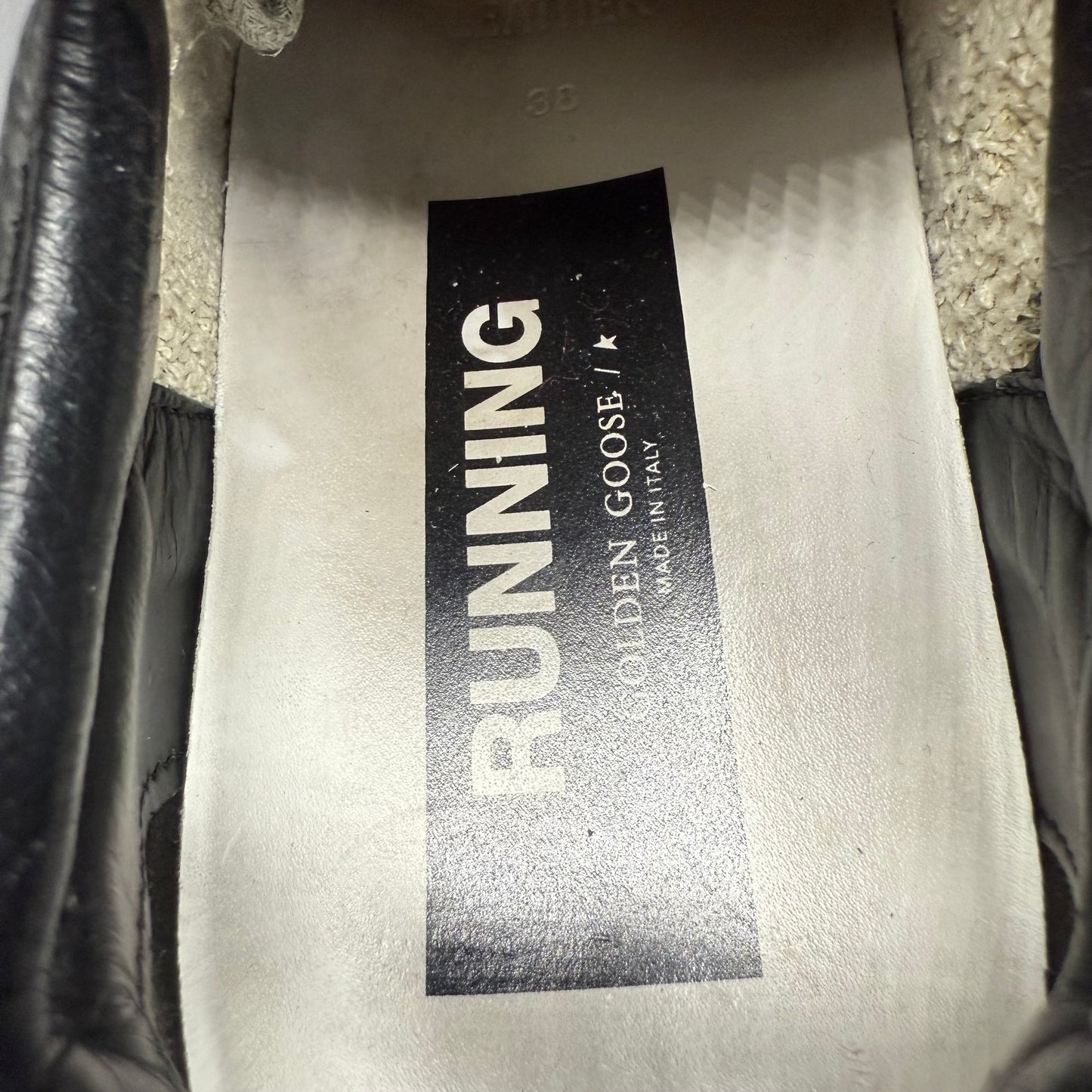 Golden Goose Running - Noir Rose Argenté