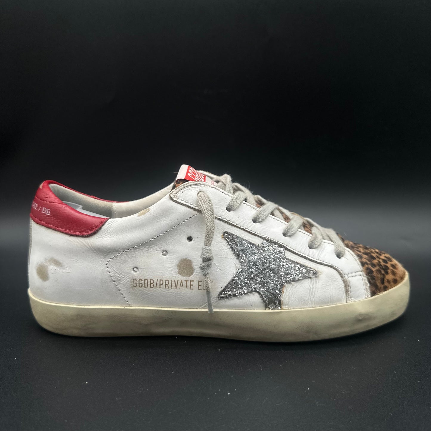 Golden Goose Superstar - Blanc Rouge Léopard Paillettes K43