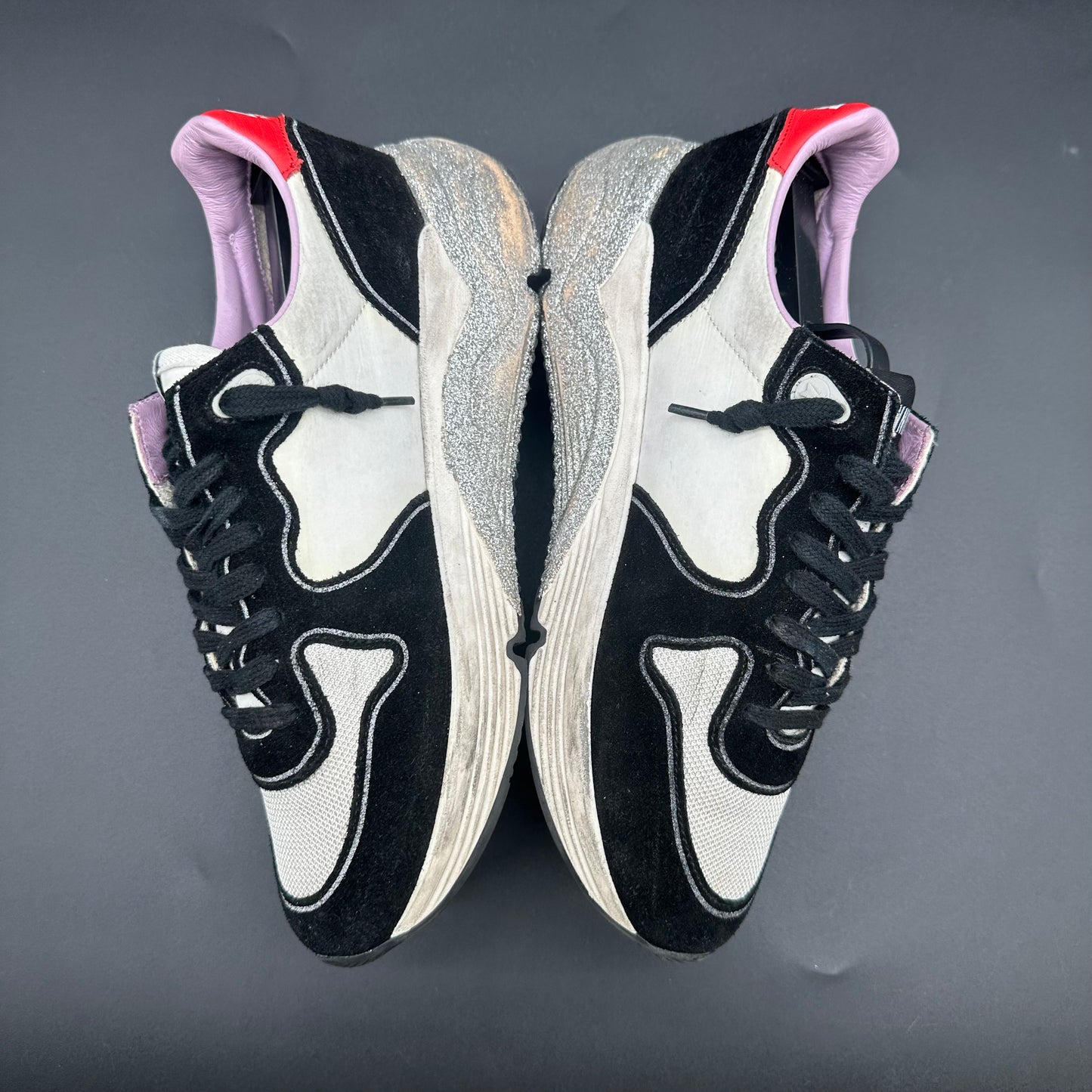 Golden Goose Running - Boanc Rouge Noir Argent Paillettes K46