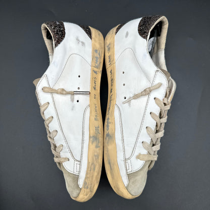 Golden Goose Superstar - Blanc Marron Argent Paillettes C1324
