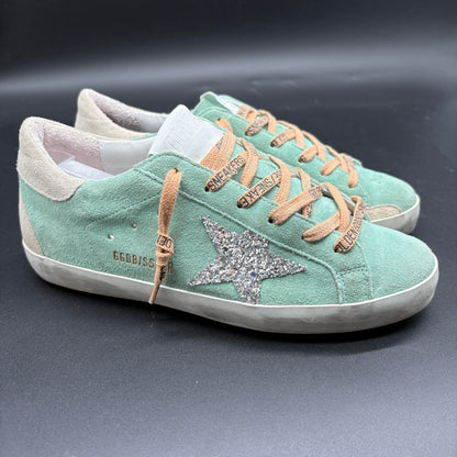 Golden Goose Superstar - Paillette Argent Vert Orange K34