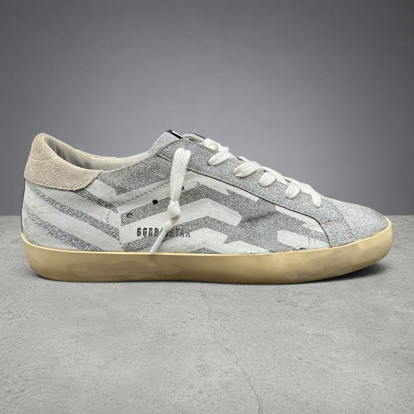 Golden Goose Superstar - Blanc Argent Paillettes J027