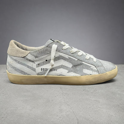 Golden Goose Superstar - Blanc Argent Paillettes J027