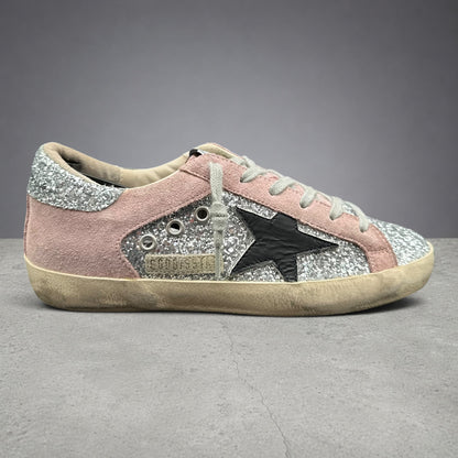 Golden Goose Superstar - Rose Noir Argent Paillettes C1440