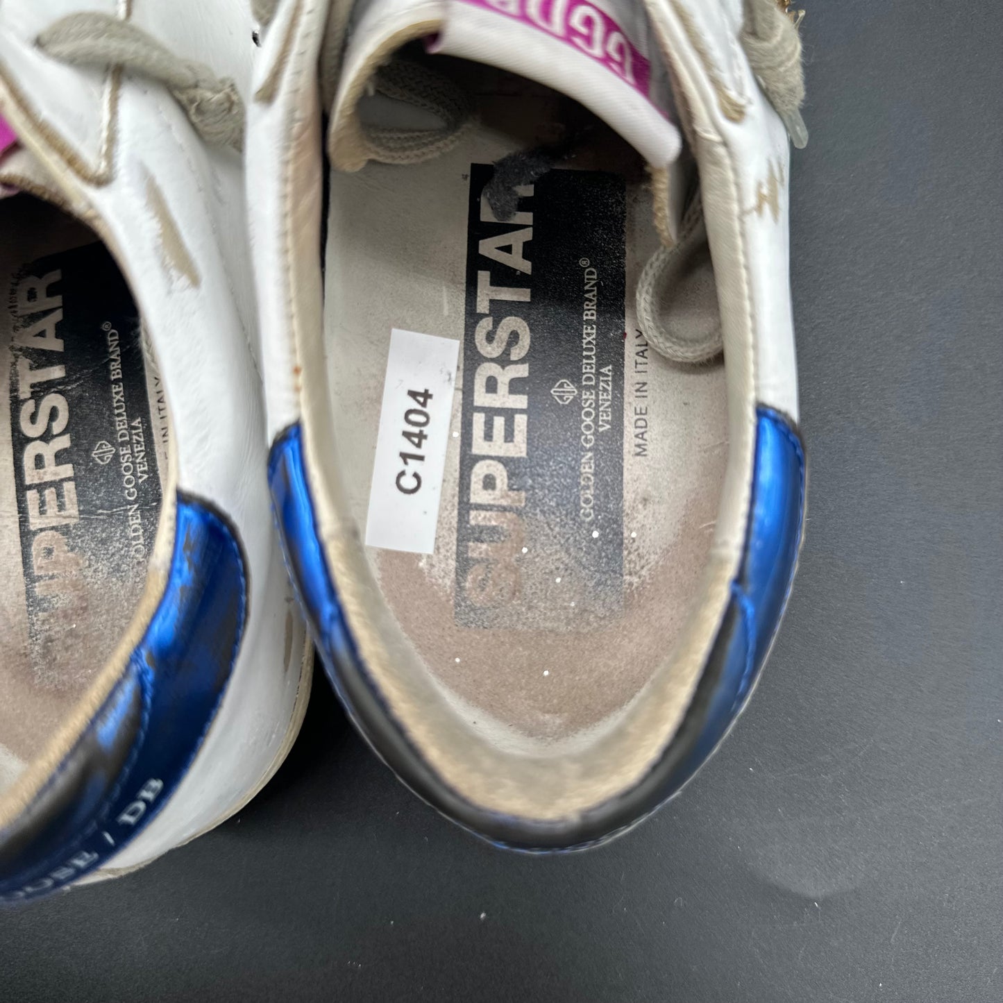 Golden Goose Superstar - Blanc Bleu Or Paillettes C1404