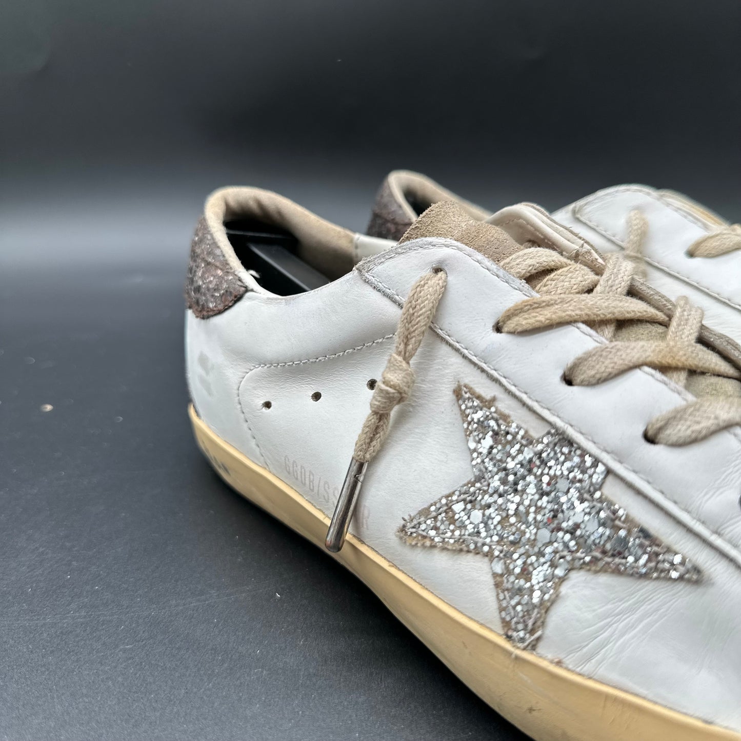 Golden Goose Superstar - Blanc Marron Argent Paillettes C1324