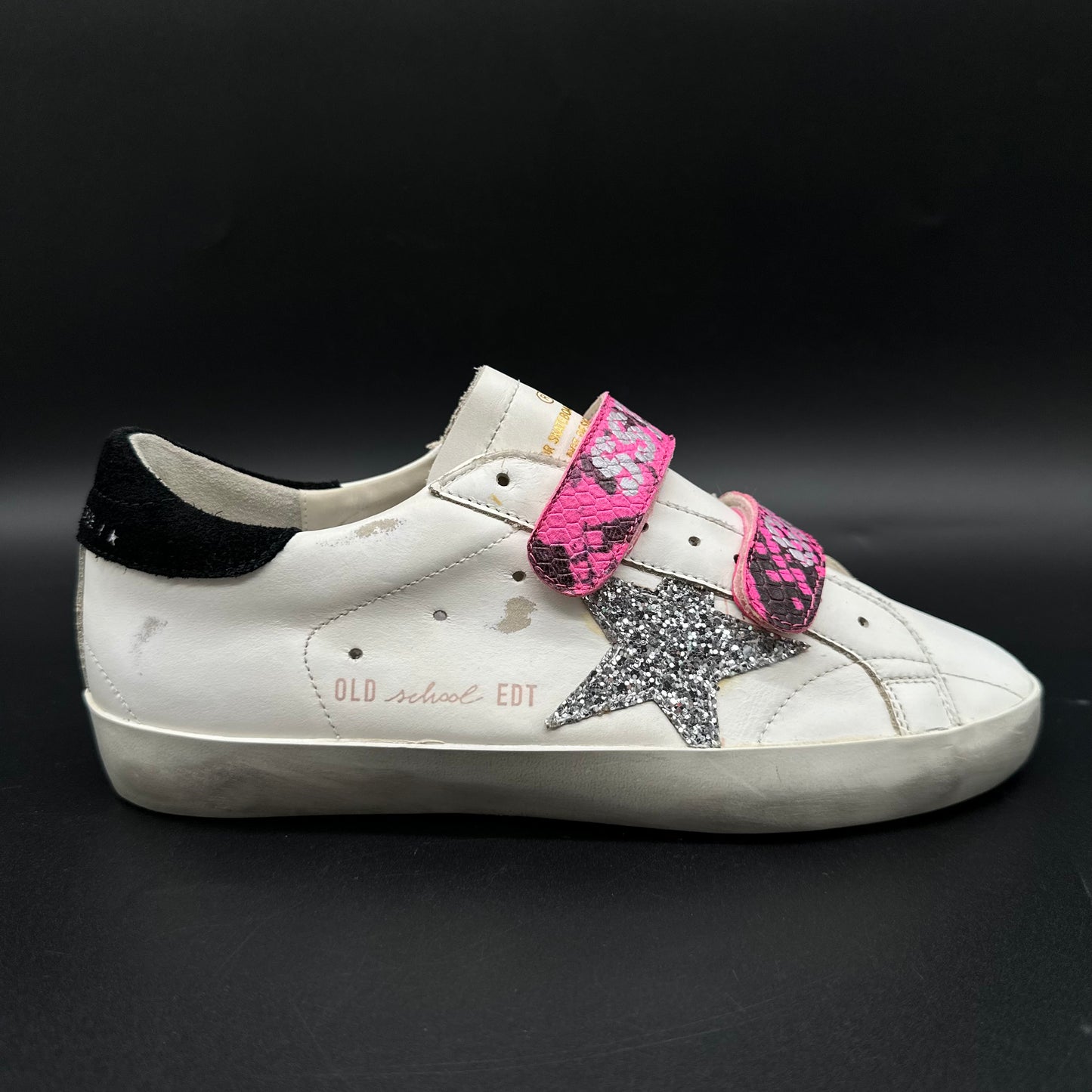 Golden Goose Old-School - Blanc Noir Rose Paillettes C1309