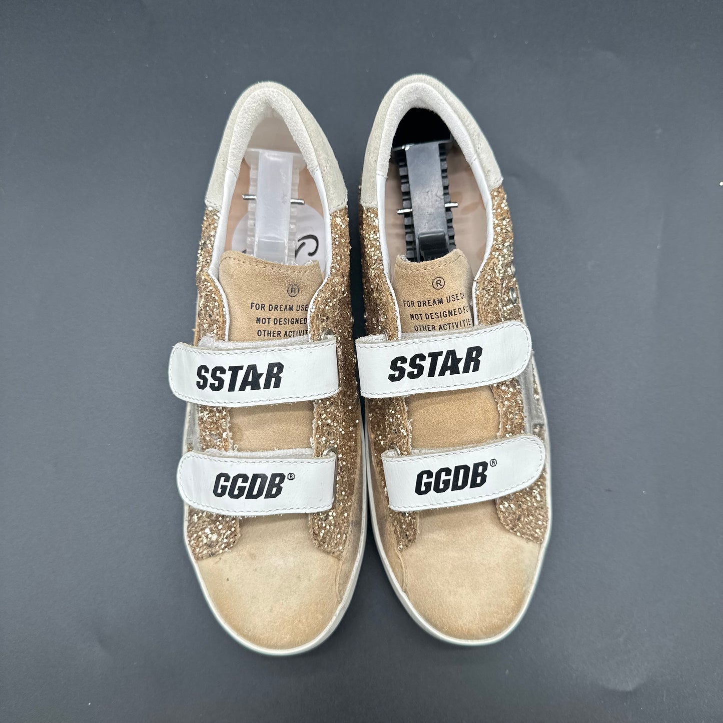 Golden Goose Old-School  - Blanc Beige Or Paillettes C1447