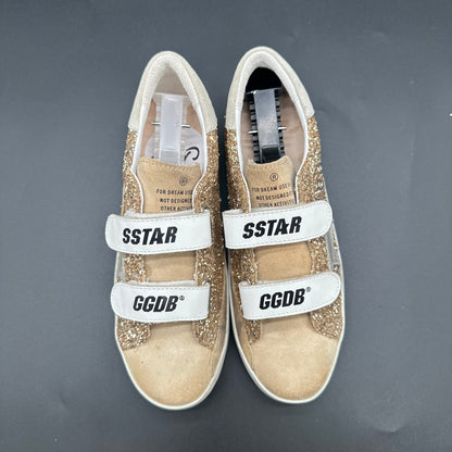 Golden Goose Old-School  - Blanc Beige Or Paillettes C1447