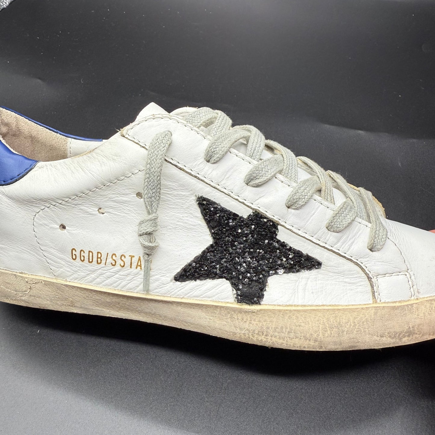 Golden Goose Superstar - Blanc/Noir Pailettes/Bleu marine ◼️