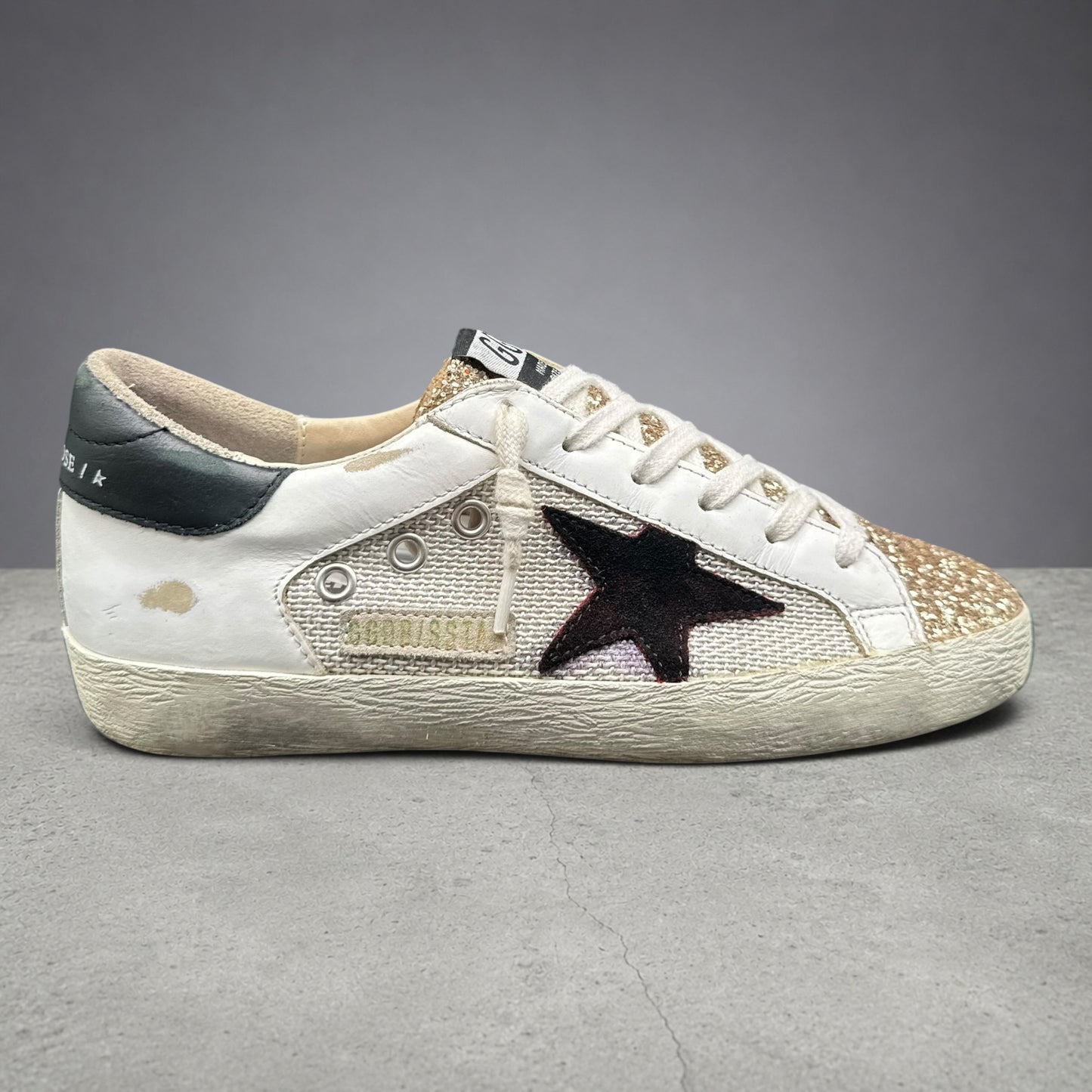 Golden Goose Superstar - Blanc Noir Paillettes C1224