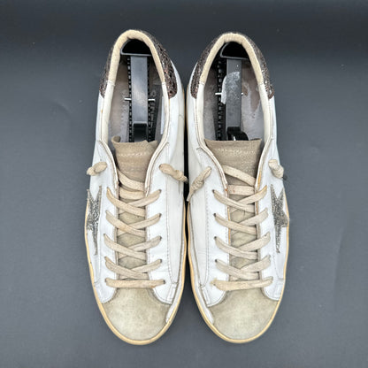 Golden Goose Superstar - Blanc Marron Argent Paillettes C1324