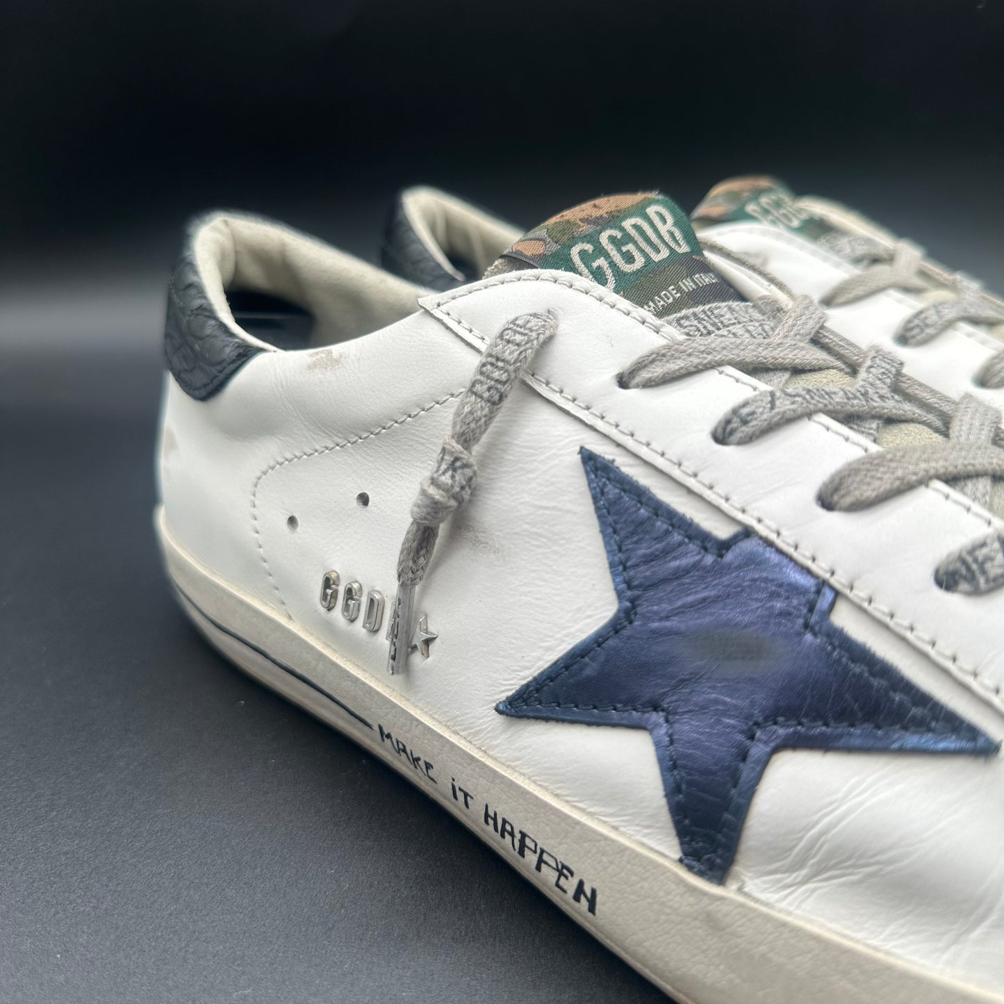 Golden Goose Superstat - Blanc Noir Bleu C1270