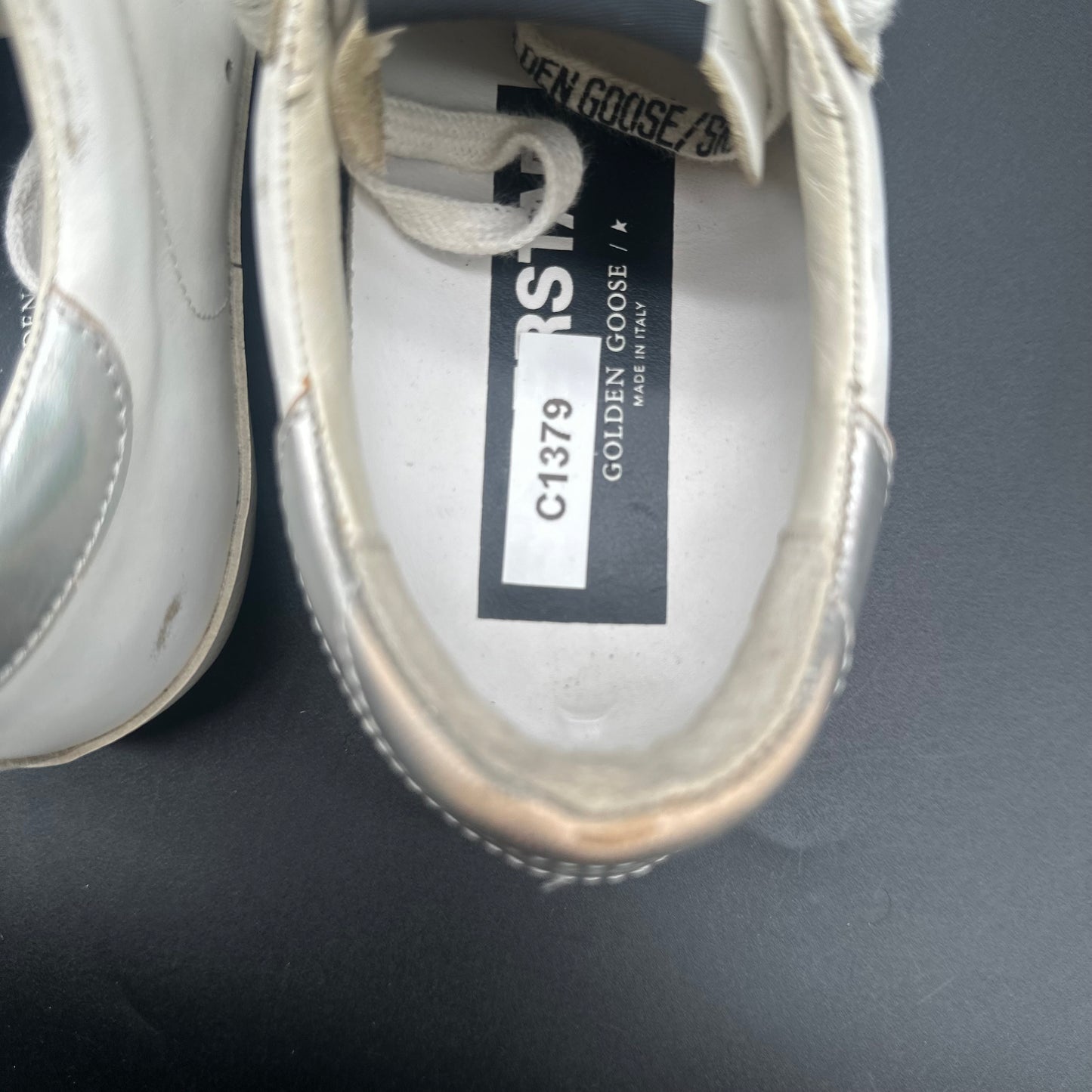 Golden Goose Superstar - Blanc Argent C1379