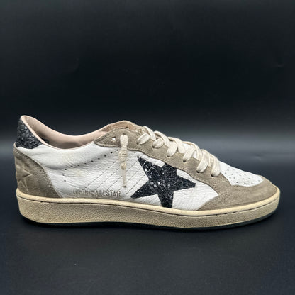 Golden Goose Ballstar - Blanc Gris Noir Paillettes J016