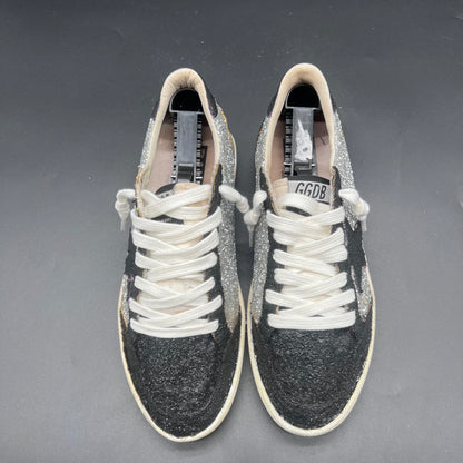 Golden Goose Ballstar - Blanc/Noir/Pailette/Gris K19