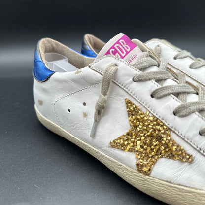 Golden Goose Superstar - Blanc Bleu Or Paillettes C1404