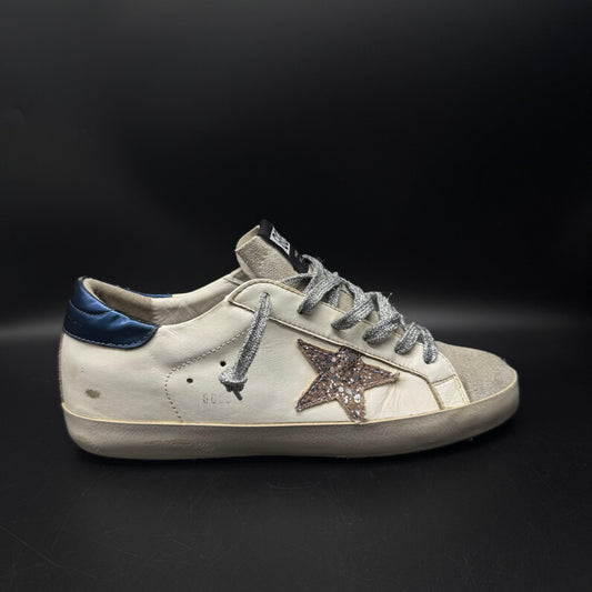 Golden Goose Superstar - Blanc Bleu Argent