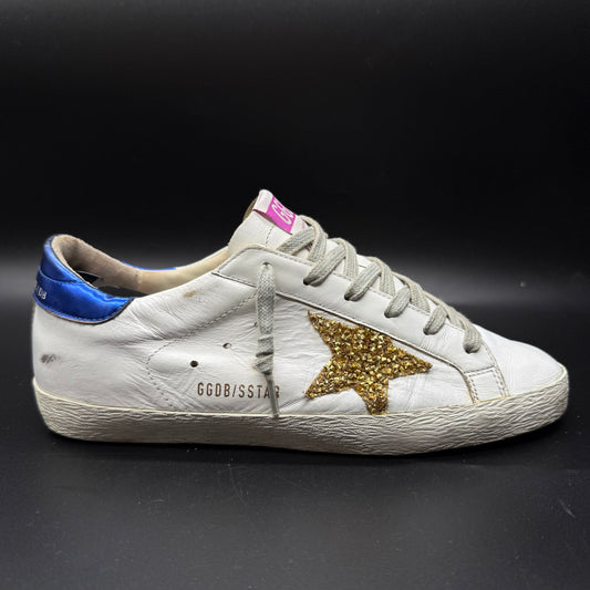 Golden Goose Superstar - Blanc/Or/Bleu ◼️