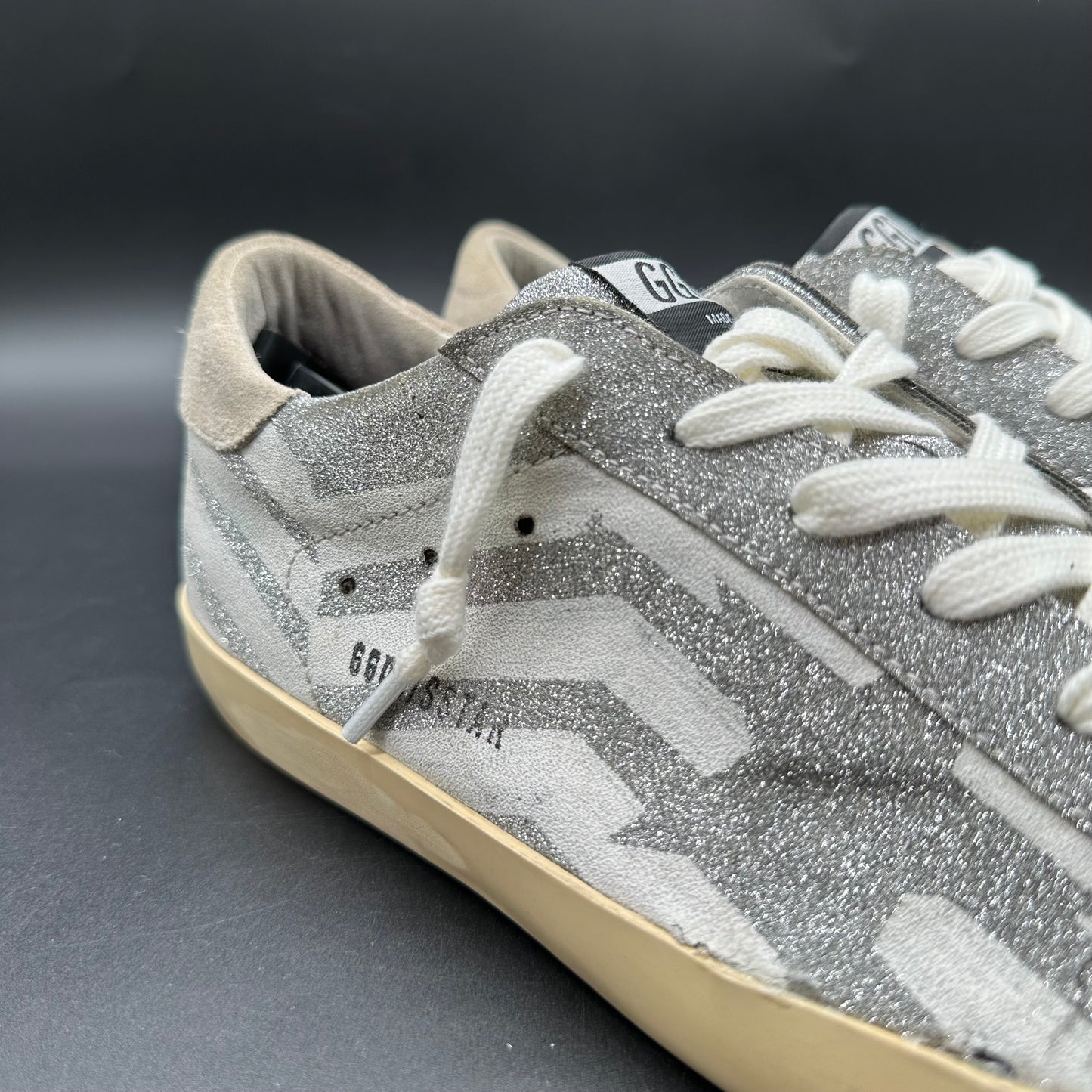 Golden Goose Superstar - Blanc Argent Paillettes J027