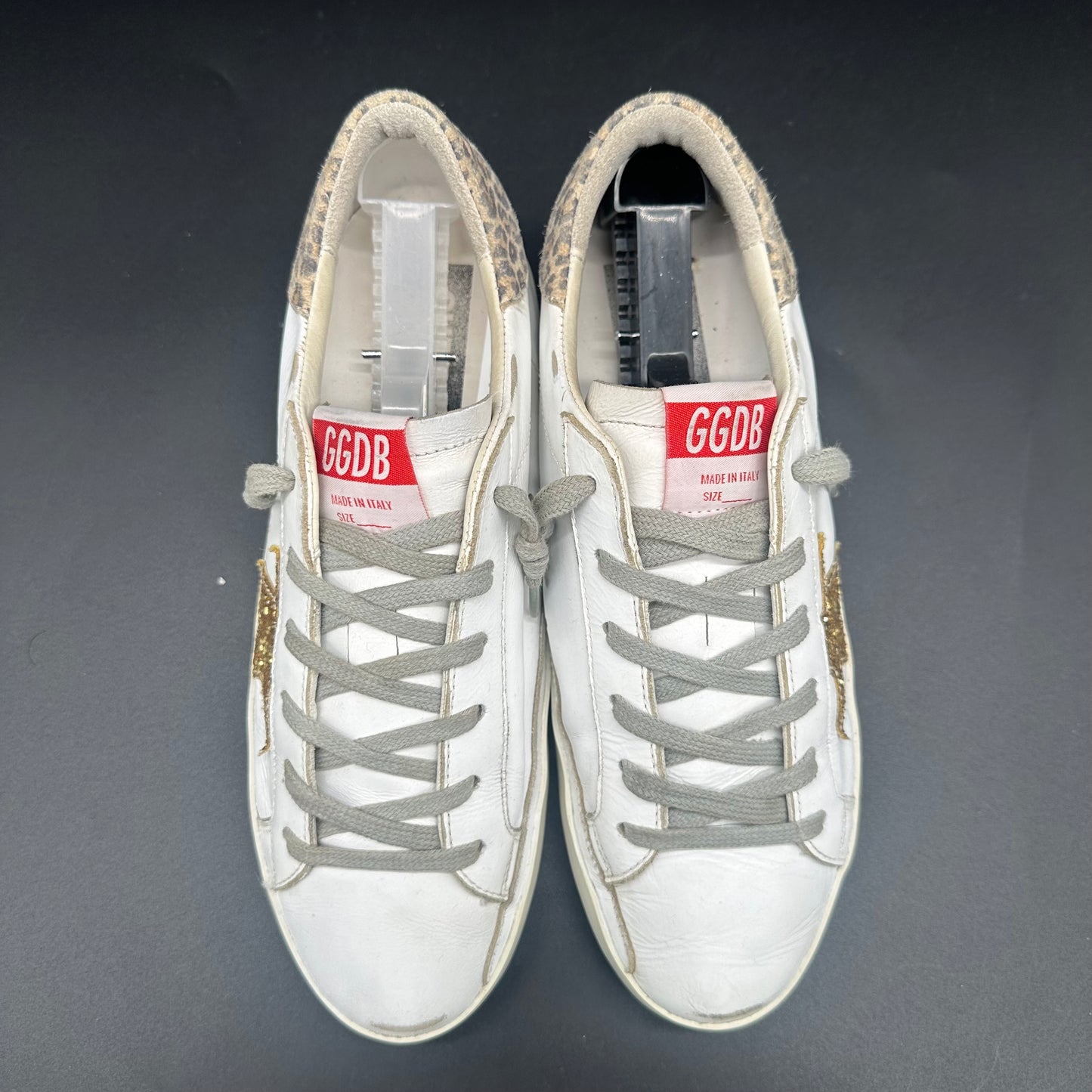 Golden Goose Superstar - Blanc Léopard Or Paillettes J021