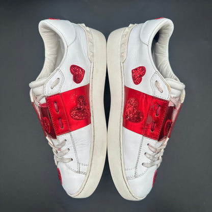 Valentino Open - Blanc Rouge Paillettes C1189