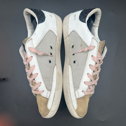 Golden Goose Superstar - Blanc Noir Paillettes Léopard J011