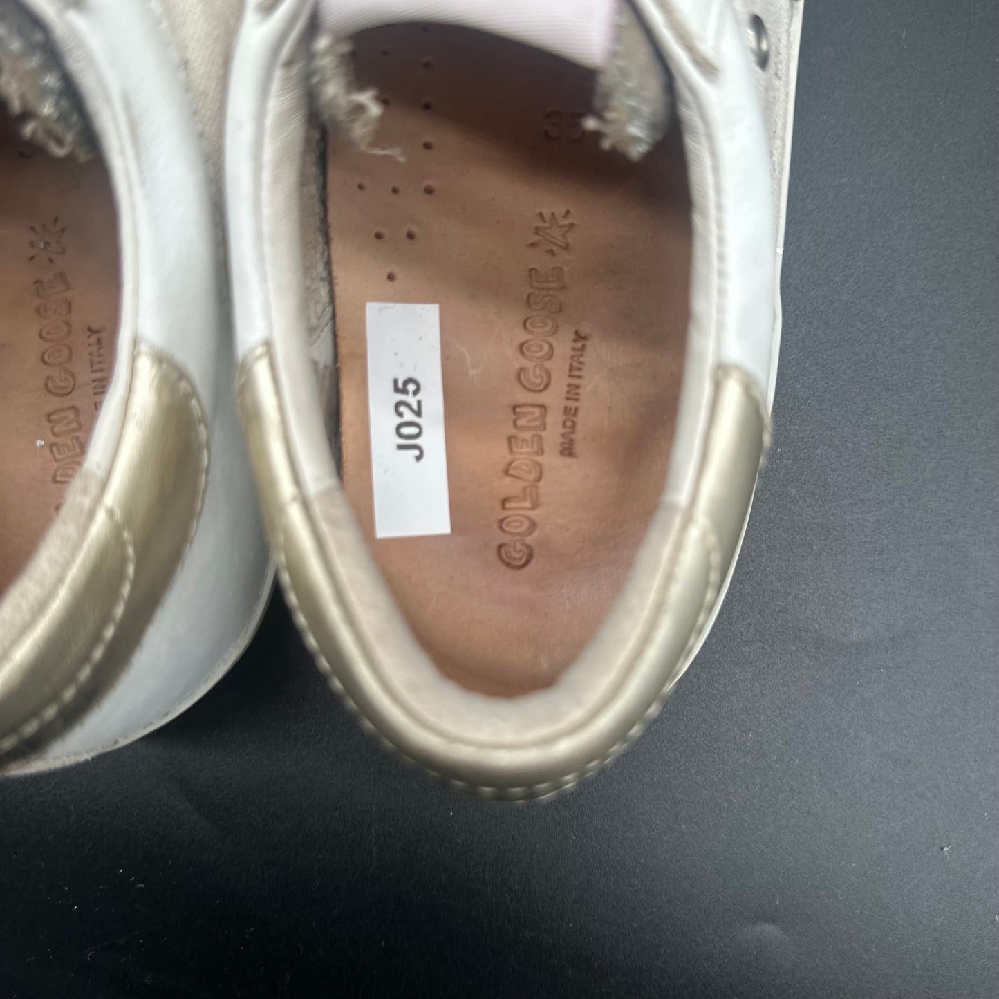 Golden Goose Old-Star - Blanc Léopard Or Argent Paillettes J025