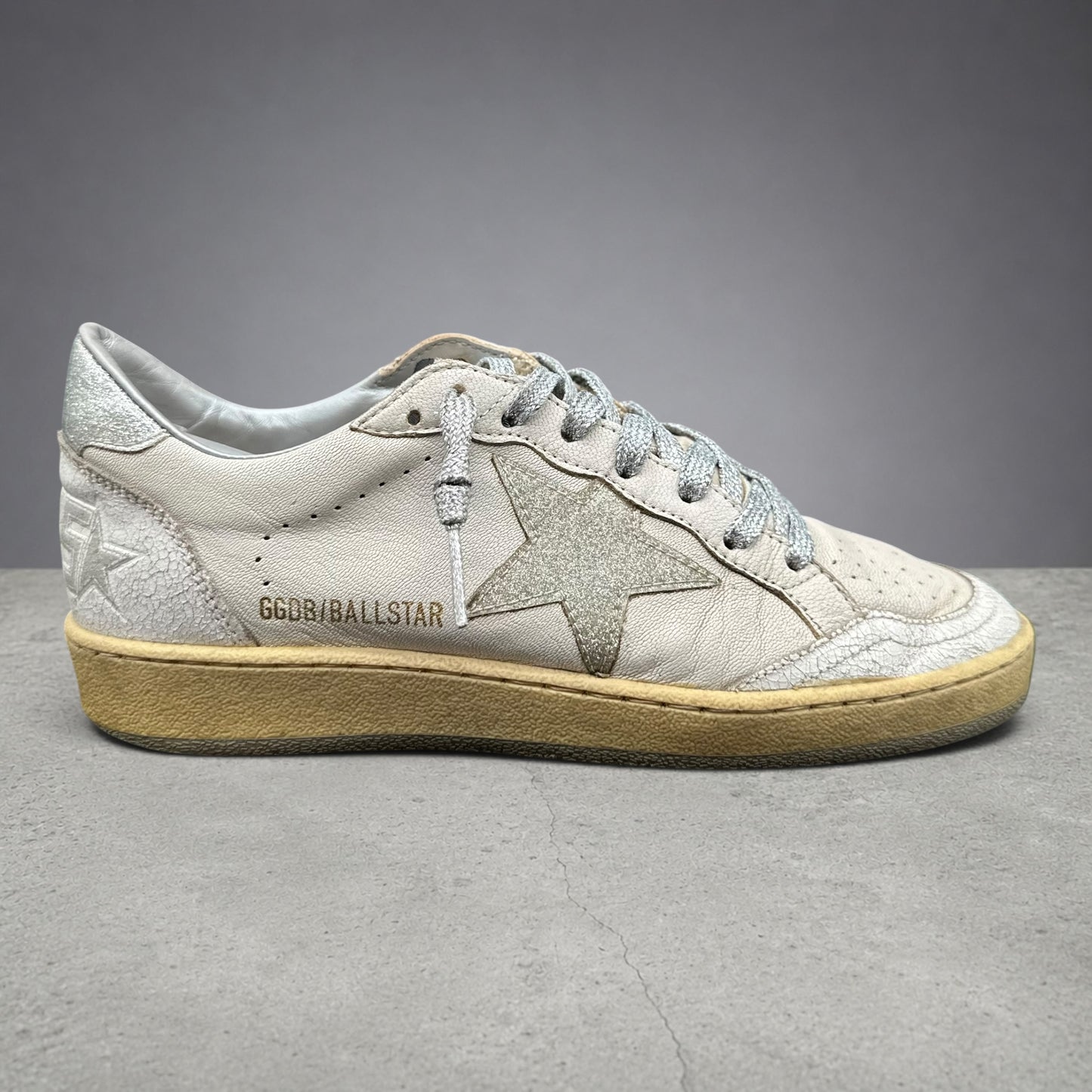 Golden Goose Ballstar - Blanc Argent Paillettes C1306