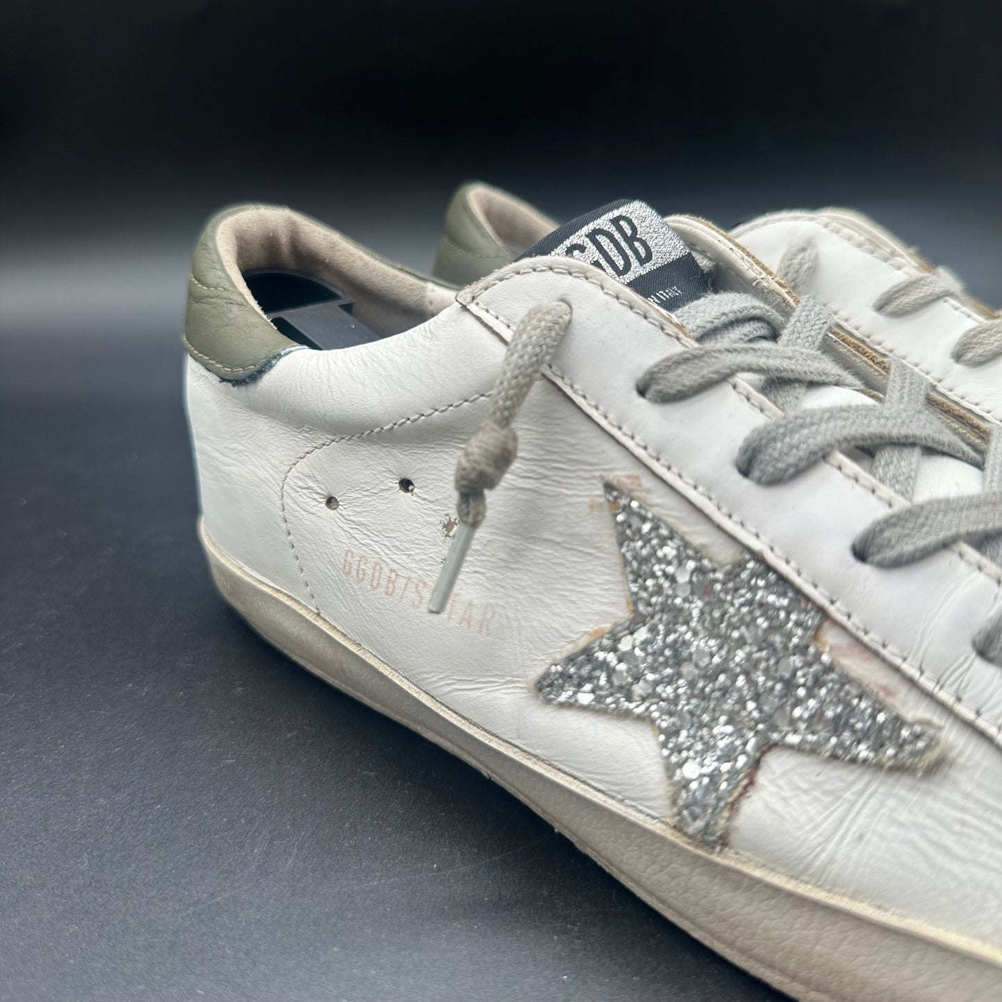 Golden Goose Superstar - Blanc Vert Paillettes C1375