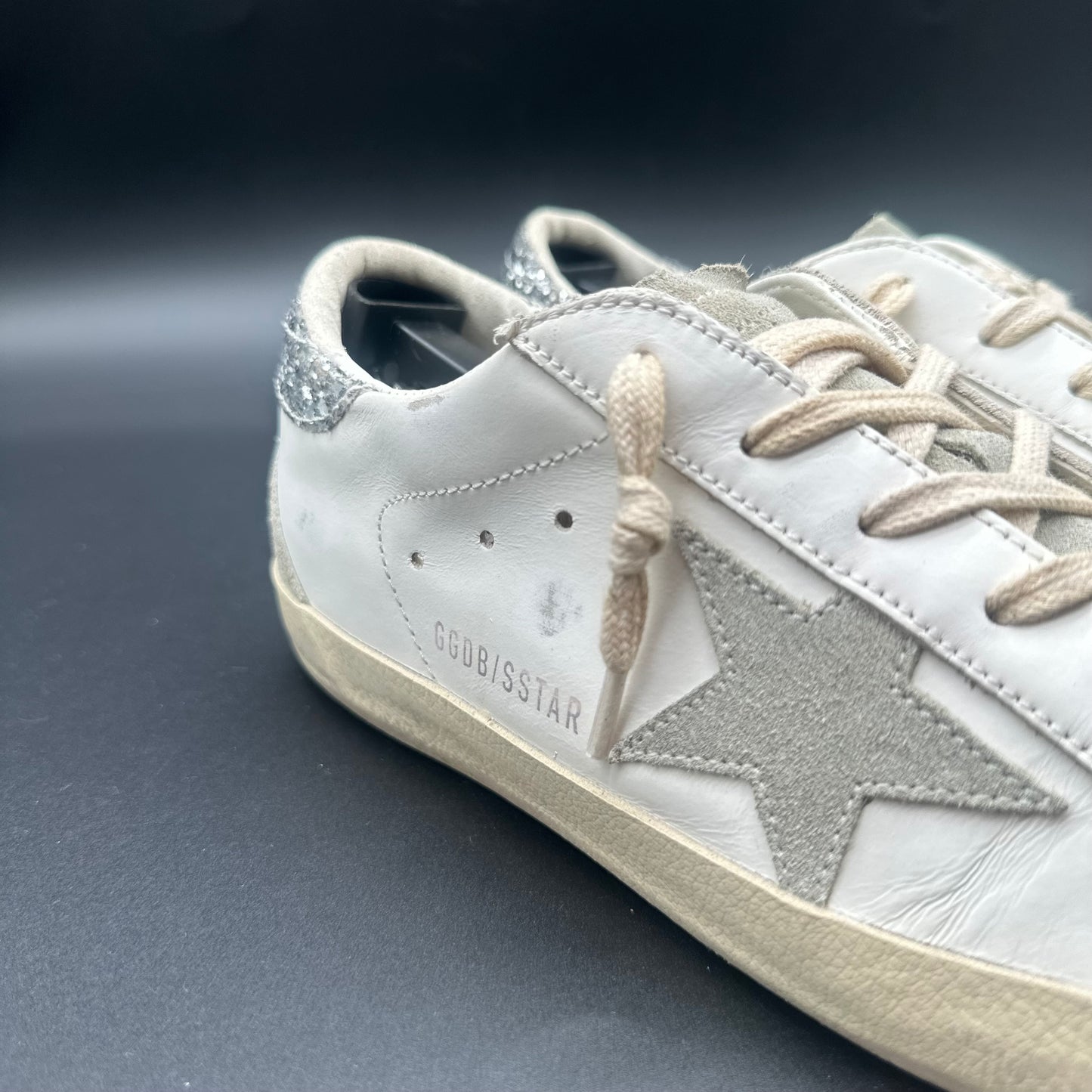 Golden Goose Superstar - Blanc Beige Argent Paillettes C1413