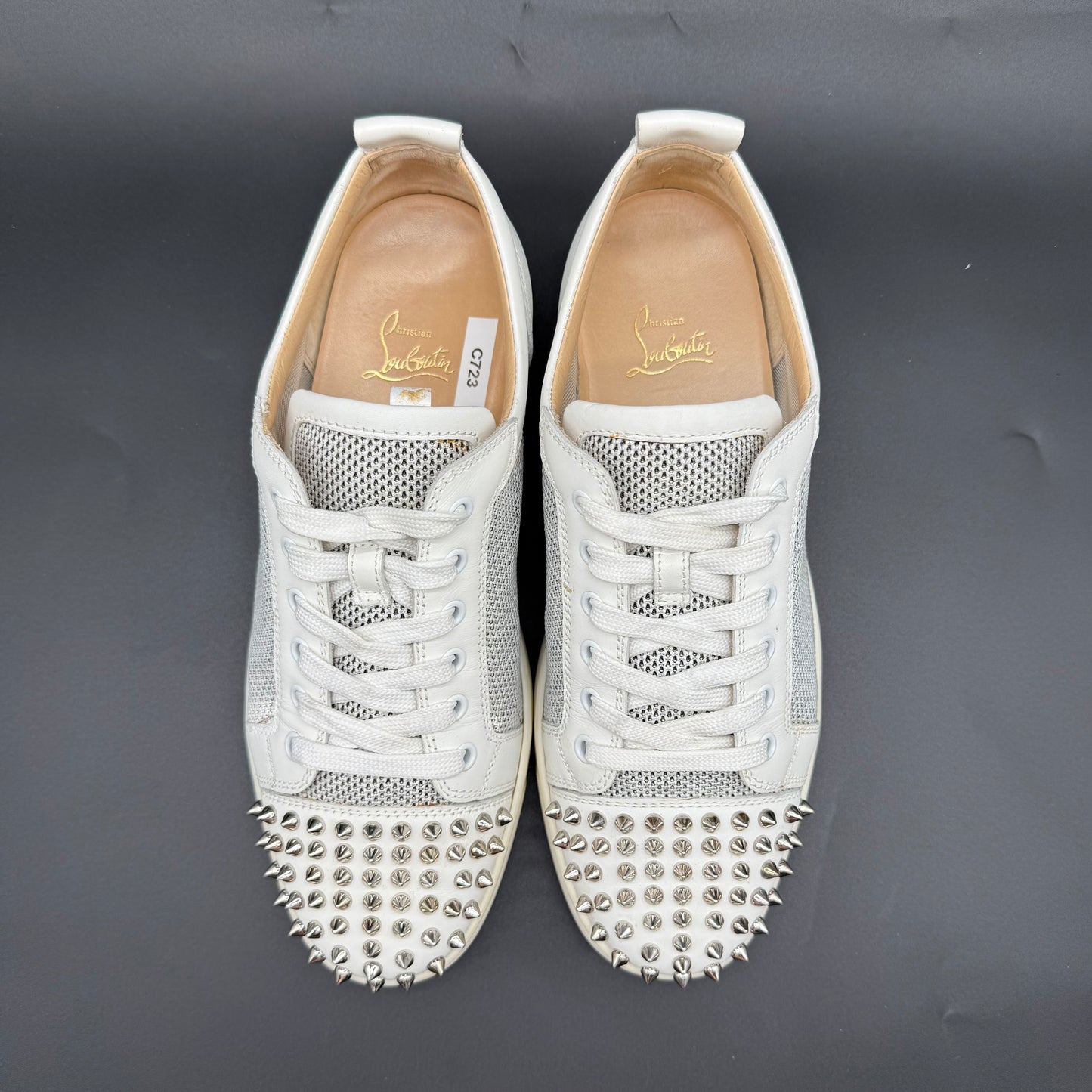 Louboutin Junior Spike - Blanc Argent C723