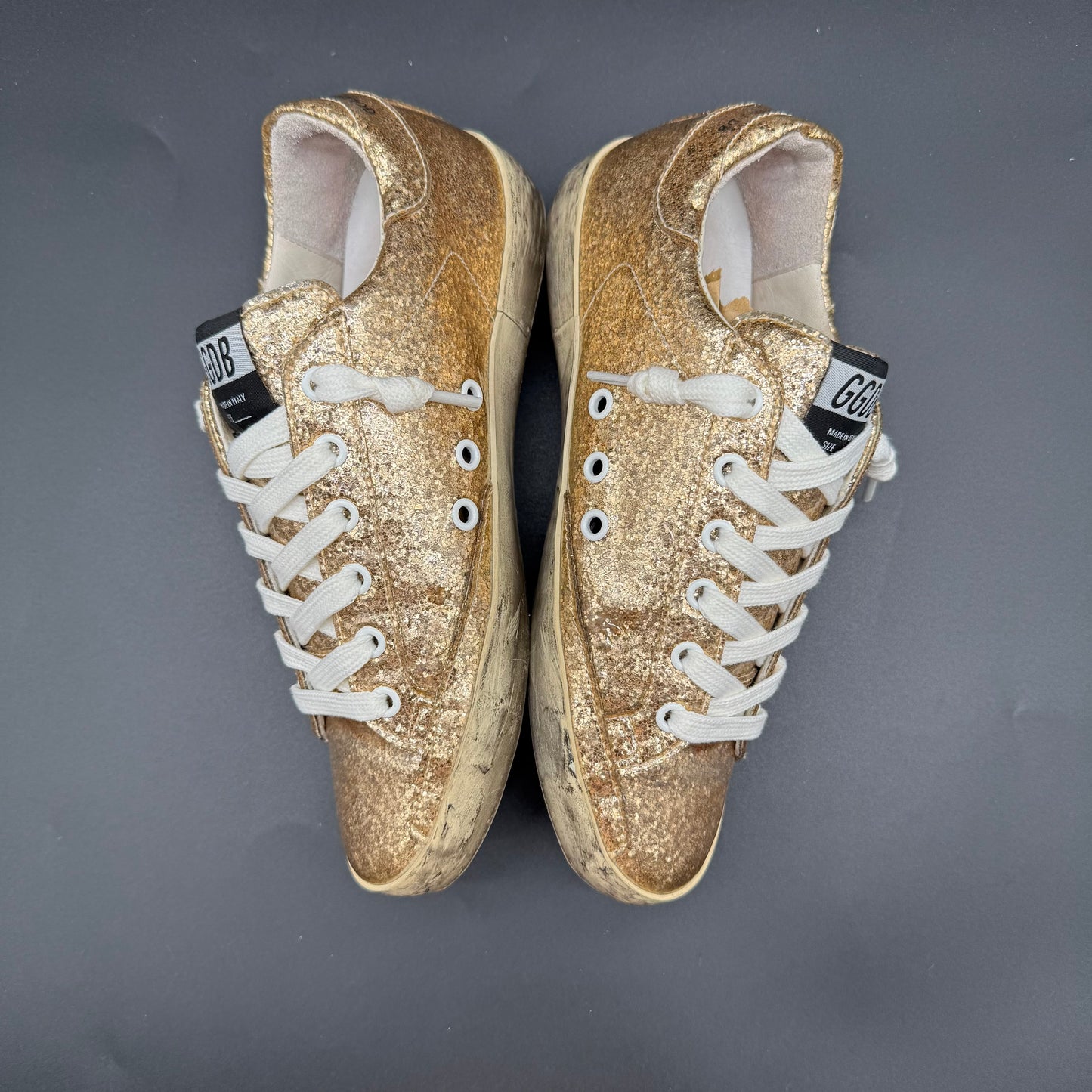 Golden Goose Superstar - Blanc Or Paillettes C906